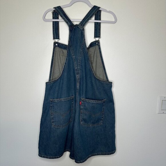 Levi's Vintage Style Denim Shortalls Overalls Size Large - Picture 2 of 14